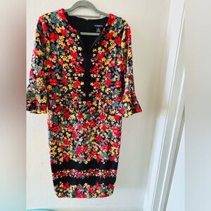 Liz Claiborne multi color flower design dress